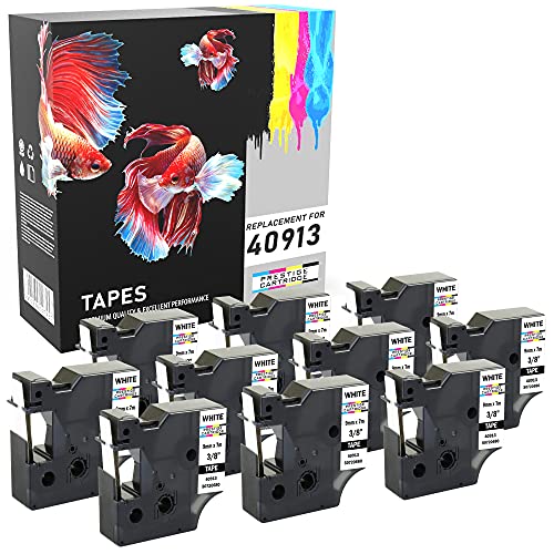 10 Kassetten 40913 schwarz auf weiß 9mm x 7m Schriftband kompatibel für LabelManager LM 100 150 160 200 210D 260 280 300 350 350D 360D 400 420P 450 500TS PC PC2 PnP LabelWriter LW 400 450 Duo 10 Kassetten 40913 schwarz auf weiß 9mm x 7m Schriftband kompatibel für LabelManager LM 100 150 160 200 210D 260 280 300 350 350D 360D 400 420P 450 500TS PC PC2 PnP LabelWriter LW 400 450 Duo von PRESTIGE CARTRIDGE