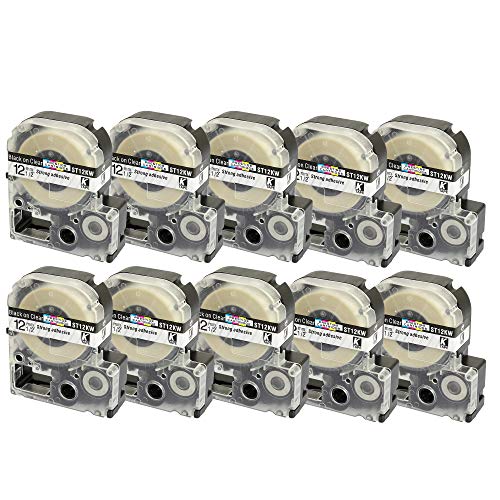10 Kassetten LC-4TBN LC-4TBN9 ST12KW schwarz auf transparent 12mm x 8m Schriftband kompatibel für Epson LabelWorks LW-300 LW-300L LW-400 LW-500 LW-600P LW-700 LW-900P LW-1000P Beschriftungsgerät 10 Kassetten LC-4TBN LC-4TBN9 ST12KW schwarz auf transparent 12mm x 8m Schriftband kompatibel für Epson LabelWorks LW-300 LW-300L LW-400 LW-500 LW-600P LW-700 LW-900P LW-1000P Beschriftungsgerät von PRESTIGE CARTRIDGE