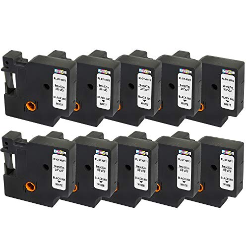 10x Schriftband-Kassetten 40913 S0720680 schwarz auf weiß 9mm x 7m kompatibel für LabelManager LM 160 210D 220P 260P 280 360D 420P 450D 500TS PnP MobileLabeler LabelPoint LabelWriter 450 Duo 10x Schriftband-Kassetten 40913 S0720680 schwarz auf weiß 9mm x 7m kompatibel für LabelManager LM 160 210D 220P 260P 280 360D 420P 450D 500TS PnP MobileLabeler LabelPoint LabelWriter 450 Duo von PRESTIGE CARTRIDGE