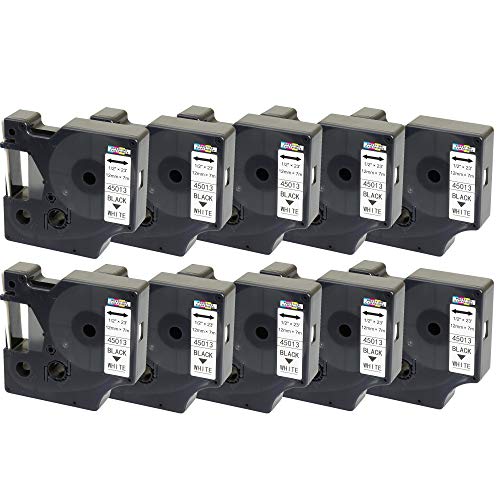 10x Schriftband-Kassetten D1 45013 S0720530 schwarz auf weiß 12mm x 7m kompatibel für DYMO LabelManager LM 160 210D 220P 260P 280 360D 420P 450D 500TS PnP MobileLabeler LabelPoint LabelWriter 450 Duo 10x Schriftband-Kassetten D1 45013 S0720530 schwarz auf weiß 12mm x 7m kompatibel für DYMO LabelManager LM 160 210D 220P 260P 280 360D 420P 450D 500TS PnP MobileLabeler LabelPoint LabelWriter 450 Duo von PRESTIGE CARTRIDGE