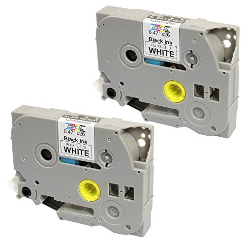 2 Kassetten TZe-FX231 TZ-FX231 schwarz auf weiß (flexibel) 12mm x 8m Schriftband kompatibel für Brother P-Touch PT-1000 1005 1010 3600 9600 D210 D450VP D600VP H101C H105 H110 H300 H500 P700 P750W von PRESTIGE CARTRIDGE