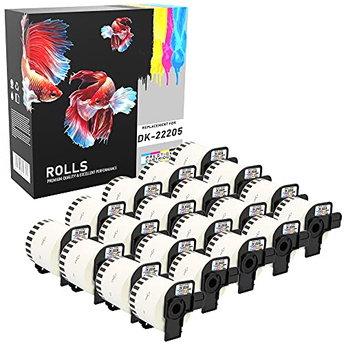 20 Rollen DK-22205 62mm x 30.48m Endlos-Etiketten kompatibel für P-Touch QL-500 QL-550 QL-560 QL-570 QL-580N QL-700 QL-720NW QL-800 QL-810W QL-820NWB QL-1050 QL-1060N QL-1100 QL-1110NWB 20 Rollen DK-22205 62mm x 30.48m Endlos-Etiketten kompatibel für P-Touch QL-500 QL-550 QL-560 QL-570 QL-580N QL-700 QL-720NW QL-800 QL-810W QL-820NWB QL-1050 QL-1060N QL-1100 QL-1110NWB von PRESTIGE CARTRIDGE