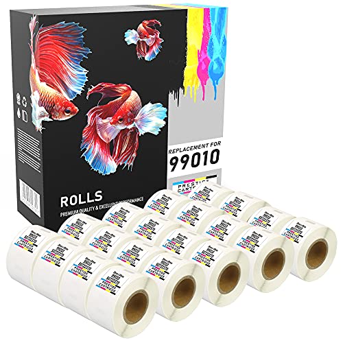 20 Rollen SLP-2RL SLP-2RLH 28mm x 89mm (130 Etiketten/Rolle) Etiketten kompatibel für Seiko Smart SLP Pro Plus 100 120 200 220 240 410 420 430 440 450 von PRESTIGE CARTRIDGE