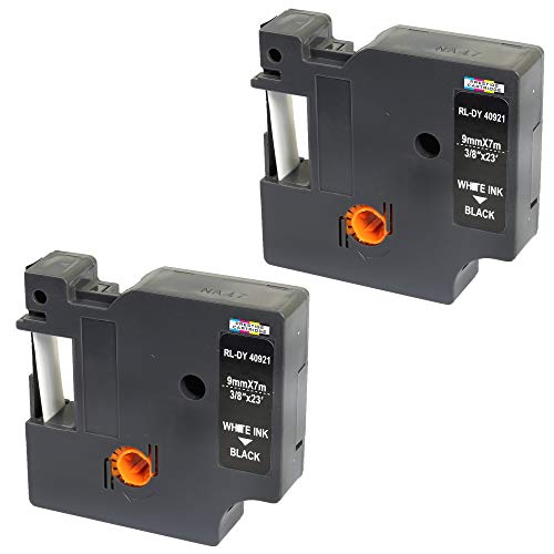 2x Schriftband-Kassetten 40921 weiß auf schwarz 9mm x 7m kompatibel für LabelManager LM 160 210D 220P 260P 280 360D 420P 450D 500TS PnP MobileLabeler LabelPoint LabelWriter LW 400 450 Duo 2x Schriftband-Kassetten 40921 weiß auf schwarz 9mm x 7m kompatibel für LabelManager LM 160 210D 220P 260P 280 360D 420P 450D 500TS PnP MobileLabeler LabelPoint LabelWriter LW 400 450 Duo von PRESTIGE CARTRIDGE