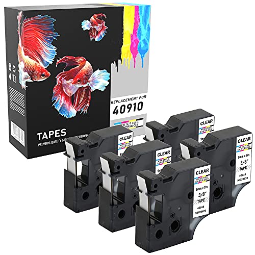 5 Kassetten 40910 schwarz auf transparent 9mm x 7m Schriftband kompatibel für LabelManager LM 100 160 200 210D 260 280 300 350 350D 360D 400 420P 450 500TS PC2 PnP LabelWriter LW 400 450 Duo 5 Kassetten 40910 schwarz auf transparent 9mm x 7m Schriftband kompatibel für LabelManager LM 100 160 200 210D 260 280 300 350 350D 360D 400 420P 450 500TS PC2 PnP LabelWriter LW 400 450 Duo von PRESTIGE CARTRIDGE