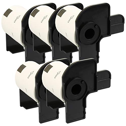 5 x DK11207 Runde Etiketten (100 Etiketten pro Rolle) kompatibel zu QL-500, QL-550, QL-560, QL-570, QL-580N, QL-700, QL-720NW, QL-800, 810W, QL-1050, 1100, 1110NWB (58mm x 58mm) | CD/DVD von PRESTIGE CARTRIDGE