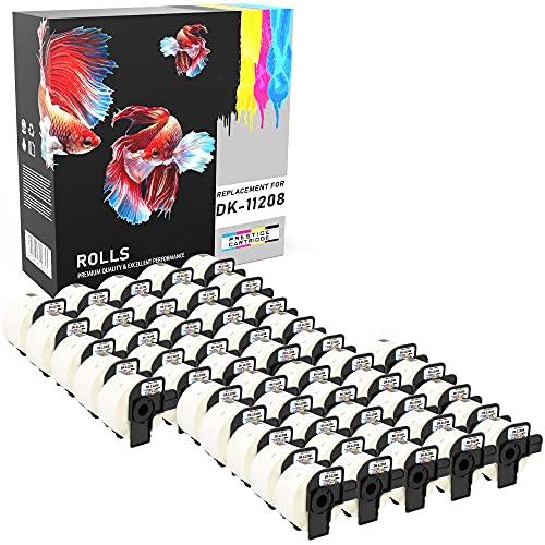 50 Rollen DK-11208 38mm x 90mm (400 Etiketten/Rolle) Adress-Etiketten kompatibel für Brother P-Touch QL-500 QL-550 QL-560 QL-570 QL-700 QL-720NW QL-800 QL-810W QL-820NWB QL-1050 QL-1100 QL-1110NWB von PRESTIGE CARTRIDGE