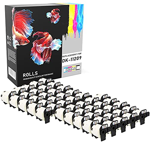 50 x DK11209 Adress-Etiketten (800 Etiketten pro Rolle) kompatibel zu Brother QL-500 QL-550 QL-560 QL-570 QL-580N QL-700 QL-720NW QL-800 QL-1050 QL-1060N, Papier weiß (29mm x 62mm) von PRESTIGE CARTRIDGE