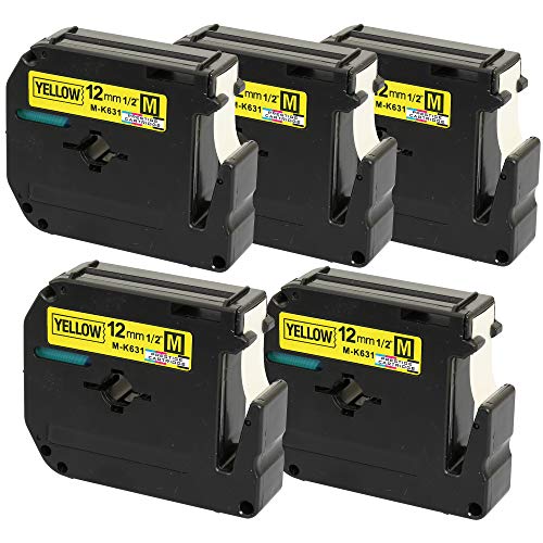Prestige Cartridge 5 Kassetten M-K631 M-K631BZ M-631 schwarz auf gelb 12mm x 8m Schriftband kompatibel für P-Touch PT-45 PT-55 PT-65 PT-70 PT-75 PT-80 PT-85 PT-90 PT-M95 PT-100 PT-110 Prestige Cartridge 5 Kassetten M-K631 M-K631BZ M-631 schwarz auf gelb 12mm x 8m Schriftband kompatibel für P-Touch PT-45 PT-55 PT-65 PT-70 PT-75 PT-80 PT-85 PT-90 PT-M95 PT-100 PT-110 von PRESTIGE CARTRIDGE