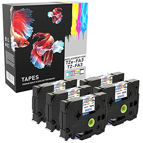 Prestige Cartridge 5 Kassetten TZe-FA3 TZ-FA3 blau auf weiß 12mm x 3m Textilband kompatibel für P-Touch PT-1000 1005 1010 9600 D210 D400 D450VP D600VP H101C H101GB H105 H110 H300 P700 P750W Prestige Cartridge 5 Kassetten TZe-FA3 TZ-FA3 blau auf weiß 12mm x 3m Textilband kompatibel für P-Touch PT-1000 1005 1010 9600 D210 D400 D450VP D600VP H101C H101GB H105 H110 H300 P700 P750W von PRESTIGE CARTRIDGE