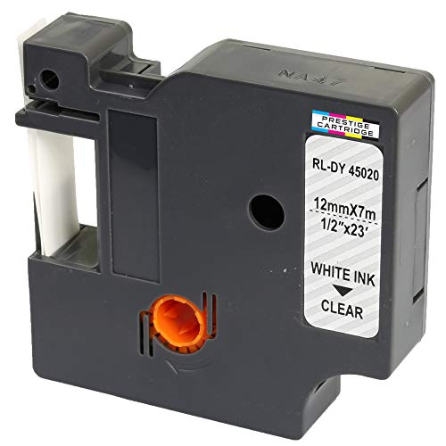 Schriftband-Kassette 45020 S0720600 weiß auf farblos 12mm x 7m kompatibel für LabelManager LM 160 210D 220P 260P 280 360D 420P 450D 500TS PnP MobileLabeler LabelPoint LabelWriter LW 450 Duo Schriftband-Kassette 45020 S0720600 weiß auf farblos 12mm x 7m kompatibel für LabelManager LM 160 210D 220P 260P 280 360D 420P 450D 500TS PnP MobileLabeler LabelPoint LabelWriter LW 450 Duo von PRESTIGE CARTRIDGE