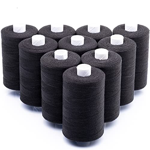 PRETEX Nähgarn schwarz - 10 teilig, jeweils 1000 m - 100% Polyester, Qualitätsgarn PRETEX Nähgarn schwarz - 10 teilig, jeweils 1000 m - 100% Polyester, Qualitätsgarn von PRETEX