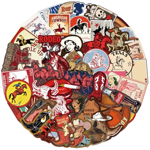 PRETTYSUNSHINE Graffiti Cowboy Sticker Set 50 Stück, Wasserfest Anime Aufkleber für Laptop, Scrapbook, Fahrrad, Skateboard, Motorrad, Kindle, Koffer, Helm, Vintage Decals für Teenager und Erwachsene PRETTYSUNSHINE Graffiti Cowboy Sticker Set 50 Stück, Wasserfest Anime Aufkleber für Laptop, Scrapbook, Fahrrad, Skateboard, Motorrad, Kindle, Koffer, Helm, Vintage Decals für Teenager und Erwachsene von PRETTY SUNSHINE