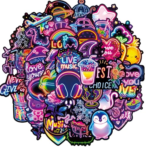 PRETTYSUNSHINE Neon Aufkleber 100 Stück, Wasserfest Graffiti Trippy Sticker für Laptop Skateboard Fahrrad Journal Kindle Koffer Helm Auto Motorrad PRETTYSUNSHINE Neon Aufkleber 100 Stück, Wasserfest Graffiti Trippy Sticker für Laptop Skateboard Fahrrad Journal Kindle Koffer Helm Auto Motorrad von PRETTY SUNSHINE
