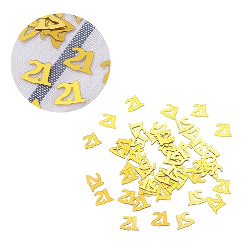 1200 Stk Dekoration Konfetti Tag Henne Mittelstücke Jubiläum Runden Party Paillette Dekorationen Zahl Konfetti Golden PRETYZOOM von PRETYZOOM