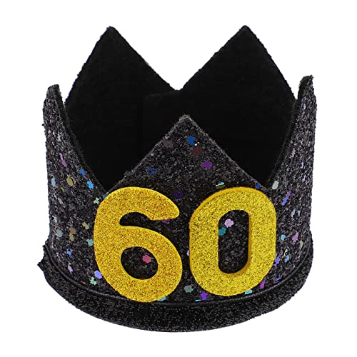 1stk Krone Geburtstagshut Geburtstag König Kronen Geburtstagskappe Zubehör Für Geburtstagskopfschmuck Glitzernder Geburtstagshut Männer 60 Baby Dekorativer Hut Anzahl Vlies von PRETYZOOM