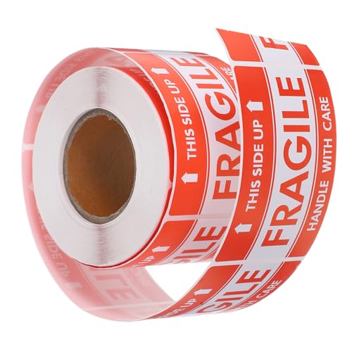 PRETYZOOM 1 Rolle Fragile Produkterinnerung Tag Versandklebeband Gepäck Aufkleber Verkaufsaufkleber Fragiler Griff Mit Pflegeaufklebern Mit Pflegeetiketten Handhaben Warnaufkleber Rot Papier PRETYZOOM 1 Rolle Fragile Produkterinnerung Tag Versandklebeband Gepäck Aufkleber Verkaufsaufkleber Fragiler Griff Mit Pflegeaufklebern Mit Pflegeetiketten Handhaben Warnaufkleber Rot Papier von PRETYZOOM