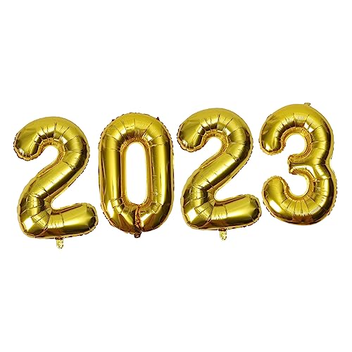PRETYZOOM 1 Satz 2023 2023 Aluminiumfolienballon Ballondekoration benutzerdefinierte Ballons Party house decoration zahlenluftballons 2023 Neujahrsballon dekorativer Zahlenballon Golden von PRETYZOOM