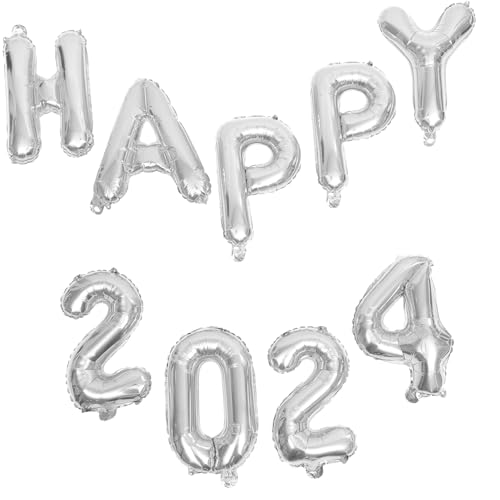 PRETYZOOM Silberne Happy 2024 Folienballons Riesige Zahlenballons Für Neujahrsfeiern Und Festliche Anlässe Dekoration Für Partys Und Festivals PRETYZOOM Silberne Happy 2024 Folienballons Riesige Zahlenballons Für Neujahrsfeiern Und Festliche Anlässe Dekoration Für Partys Und Festivals von PRETYZOOM