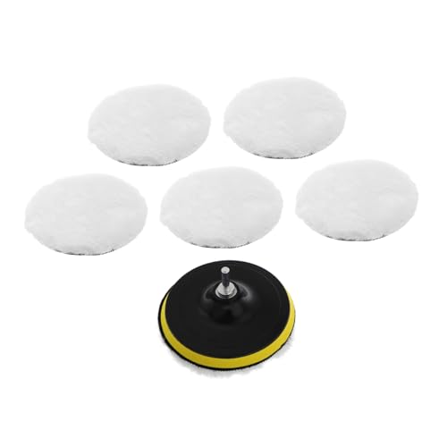 PRETYZOOM 1 Satz Autosäure Polishing Pad Bohrpufferbefestigung Wachsradscheibenpolster Polierset Polierpolster für Hobby -Werkzeug Handpolierpad Bohrschwabbel -Pads Wollfaser Weiß von PRETYZOOM