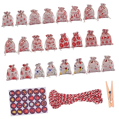 PRETYZOOM 1 Satz Countdown-tasche Mit Kordelzug Adventskalender Tasche Weihnachtskalender Hängende Taschen Countdown-kalendertasche Diy Sackbeutel Mit Aufklebern Hölzern PRETYZOOM 1 Satz Countdown-tasche Mit Kordelzug Adventskalender Tasche Weihnachtskalender Hängende Taschen Countdown-kalendertasche Diy Sackbeutel Mit Aufklebern Hölzern von PRETYZOOM