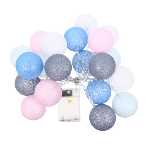 PRETYZOOM 1 Satz LED Lichterkette mit Bunten Baumwollbällen Dekorative Schnurlichter für Schlafzimmer Partys und Langlebig Wiederverwendbar ohne Batterie von PRETYZOOM