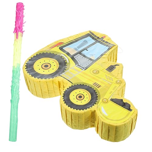 PRETYZOOM 1 Satz Piñata Traktoren Pinata Bagger-pinata Pinata Zum Thema Traktor Spielstütze Baupinata-zugschnur Bau-lkw-pinata Spielzeug Schöne Baggerpinata Papier Kind Dekorationen Wagen von PRETYZOOM