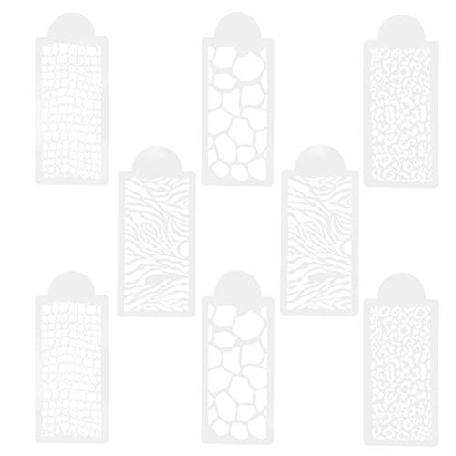 PRETYZOOM 1 Satz Teiliges Set Leopardenmuster Schablonen Für Diy Tortendekoration Wiederverwendbare Druckvorlagen Aus Pet Für Kreative Backprojekte Für Fondant Und Airbrush Techniken 8 Stück von PRETYZOOM