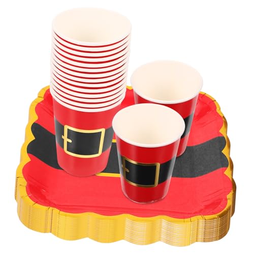 PRETYZOOM 1 Satz Teller Für Die Weihnachtsfeier Platte Weihnachten Partyzubehör Dessertbecher Partyteller Aufkleber Für Weihnachtstassen Geschirr Für Weihnachtsfeiern Kuchen Rot Papier PRETYZOOM 1 Satz Teller Für Die Weihnachtsfeier Platte Weihnachten Partyzubehör Dessertbecher Partyteller Aufkleber Für Weihnachtstassen Geschirr Für Weihnachtsfeiern Kuchen Rot Papier von PRETYZOOM