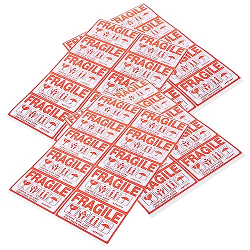 PRETYZOOM 1 Satz Zerbrechliche Warnschilder Leere Aufkleber Ziehen Um Zerbrechliches Band Verpackungsaufkleber Klebeetiketten Versand Vinyl-aufkleber Nicht Rot Kupferstichaufkleber 20 Blatt von PRETYZOOM