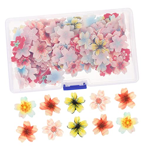 PRETYZOOM 1 Schachtel Essbare Cupcake Topper Reispapier Blumen Tortendeko für Hochzeit Geburtstag Kuchen Verzierung Sicher von PRETYZOOM