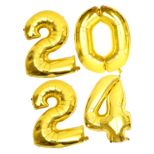 PRETYZOOM 2024 Zahlenballon Set Goldene Folienballons Für Neujahrsfeier Und Geburtstagsdekoration Große Luftballons Für Festliche Anlässe Party Zubehör 2024 PRETYZOOM 2024 Zahlenballon Set Goldene Folienballons Für Neujahrsfeier Und Geburtstagsdekoration Große Luftballons Für Festliche Anlässe Party Zubehör 2024 von PRETYZOOM