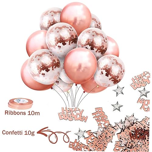 PRETYZOOM 1 Set Roségold Ballon Set Herz Geburtstagsfolienballons Kindergeburtstagsbanner Roségold Geburtstagsparty Zubehör Buchstabenballons Geburtstagsparty Ballons von PRETYZOOM