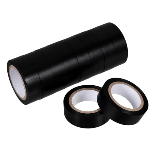 PRETYZOOM 10 Rollen Wärmefestes Elektrikerband Hochtemperaturbänder Elektrische Klebstoffisolationsbänder Elektroband Farbig Band Elektrisch Elektrische Klebebänder Pvc -band Schwarz Pvc von PRETYZOOM