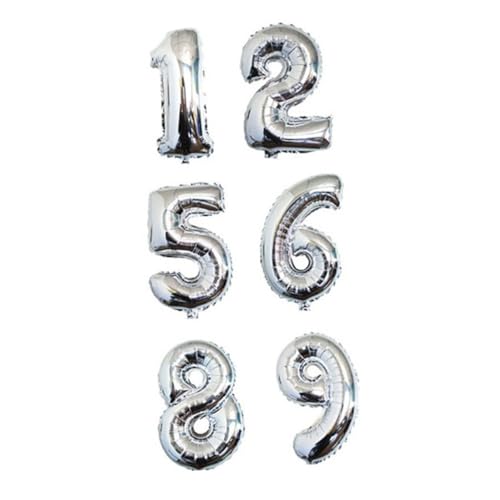 PRETYZOOM 10 16 0-9 Nummernballons Geburtstag 18 Luftballons zahlen buisness silberne Luftballons silberner Buchstabenballon Zahlenballons aus Aluminiumfolie große Zahlen von PRETYZOOM