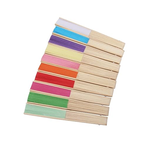 PRETYZOOM 10 Stück Faltfächer Farben Bunte Papierfächer für DIY Malprojekte Hochzeitsgeschenke Partys Kinderhandfans und Kreative Dekoration von PRETYZOOM