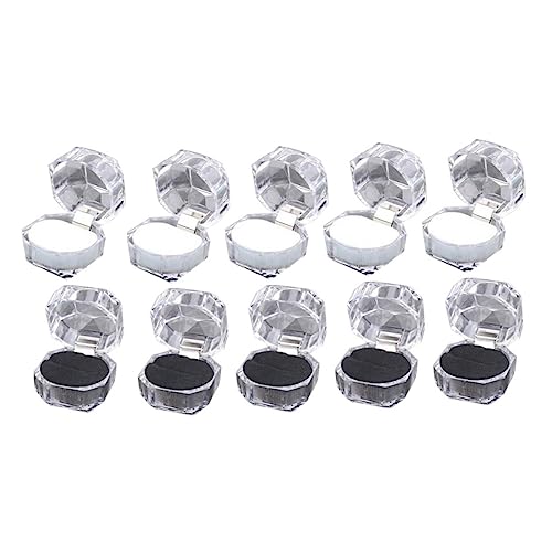 PRETYZOOM 10 Stück Kristallbox Schmuckschatulle Transparent À Organizer Verlobung Eheringhalter Ringetui Ringboxen Für Antrag Ringboxen Für Hochzeit Schmucketui Schmuckschatullen Schwamm von PRETYZOOM