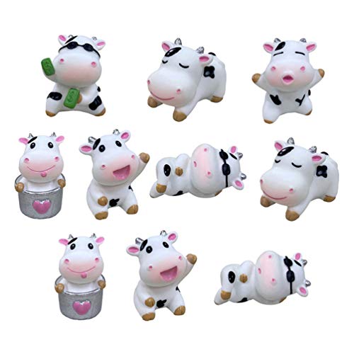 PRETYZOOM 10 Stück Mini Kuh Figur Cartoon Kuh Mikrolandschaft Harz Ornament Auto Verzierungen Kuchen Topper PRETYZOOM 10 Stück Mini Kuh Figur Cartoon Kuh Mikrolandschaft Harz Ornament Auto Verzierungen Kuchen Topper von PRETYZOOM