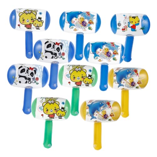 PRETYZOOM 10 Stück Teiliges Aufblasbare Hämmer mit Integriertem Pfeifton und Glockenspiel Leichtes Buntes Kinderspielzeug für Jungen und Mädchen als Party und Outdoor von PRETYZOOM