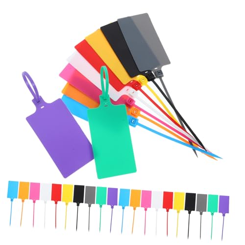 PRETYZOOM 100 Stück Hängeetiketten Versandetiketten Vinyl Gepäckanhänger Etikettenaufkleber Umzugsetiketten Tabs Leere Anhänger Etiketten Leeres Etikett Ornament von PRETYZOOM