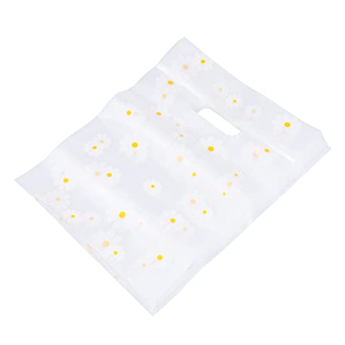 PRETYZOOM 100Stücke Blümchenmuster Tragetaschen Plastiktüten mit Henkel Chic Geschenktüten für Zuhause Geschäfte und Veranstaltungen Mittlere von PRETYZOOM