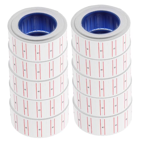 PRETYZOOM 10Rollen Preisschildpapier Etiketten pro Rolle Vielseitig Einsetzbar für Supermärkte Geschäfte für Preisauszeichner Selbstklebende Etiketten Hohe Klebkraft von PRETYZOOM
