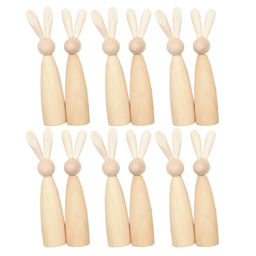 PRETYZOOM Bastelset 12 Unbemalte Holzhasen-steckpuppen Naturholzfiguren Osterdeko Handarbeit PRETYZOOM Bastelset 12 Unbemalte Holzhasen-steckpuppen Naturholzfiguren Osterdeko Handarbeit von PRETYZOOM