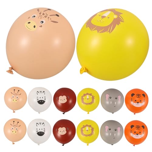 PRETYZOOM 12 Stück Latexballon geburtstagsballons geburtstagsdekoration Tiermotiv Luftballons kinderparty Helium tierischer Partyballon Ballon-Tier-Statue tierische Partyballons Emulsion von PRETYZOOM