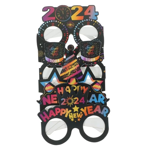 PRETYZOOM Lustige Brille 12 Stück Partybrillen Für Kinder Regenbogen-en Neujahrsbrille Neujahrszubehör Neujahrsparty Foto-Requisite Abschlussball-Brillenrahmen Partyhut Partydekoration von PRETYZOOM