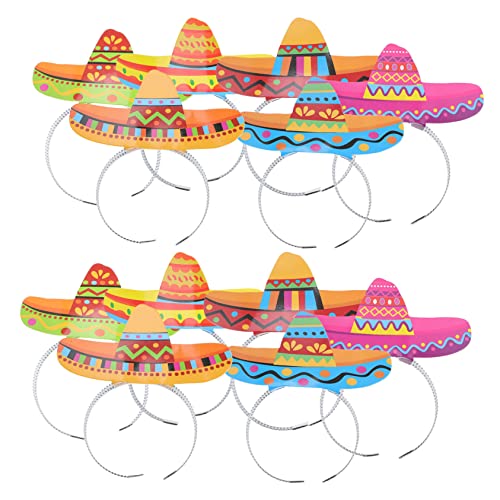 PRETYZOOM 12 Stück Teiliges Mexikanische Party Stirnbänder im Sombrero Stil Vielseitige Kopfbedeckung für Karneval Fiesta und Day Of The Dead Geeignet für Erwachsene und Auffälliges Party von PRETYZOOM