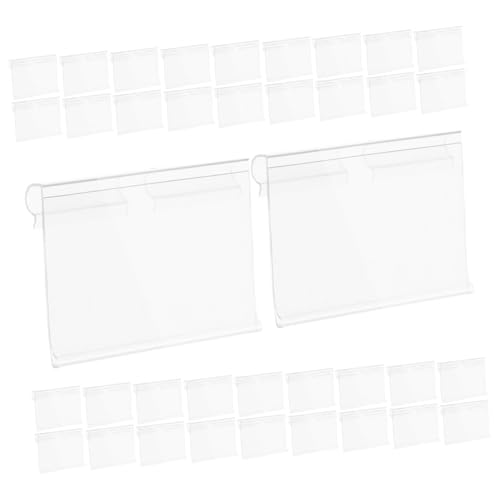 PRETYZOOM 120 Stück PVC-Preisschild Anzeige Etikett groß doppelt stapelbar montieren Regalschildhalter für Drahtregale -Tag -Halter Warenzeichenhalter Transparent von PRETYZOOM