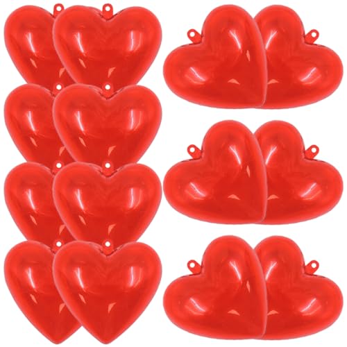 PRETYZOOM 14St Kunststoffkugel in Herzform weihnachtsdeko christmas decorations spielwaren draußen geschenkeidee toy Party Girlande transparente Kugelanhänger rote herzförmige Kugel Plastik von PRETYZOOM