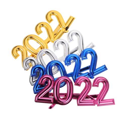 PRETYZOOM 16 Stk 2022 Neujahrsbrille Foto-Requisiten für das neue Jahr lustige Sonnenbrille Gläser Wohnkultur Partydekoration Brillengestelle Kleidung Partybedarf Süßigkeitentasche von PRETYZOOM
