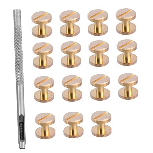 PRETYZOOM 16 Stück Teiliges Set Messing Buchschrauben Flachkopf für Diy Gürtel Handtaschen Schuhe Scrapbook Bindung mit Lochstanzer Robust Korrosionsbeständig PRETYZOOM 16 Stück Teiliges Set Messing Buchschrauben Flachkopf für Diy Gürtel Handtaschen Schuhe Scrapbook Bindung mit Lochstanzer Robust Korrosionsbeständig von PRETYZOOM